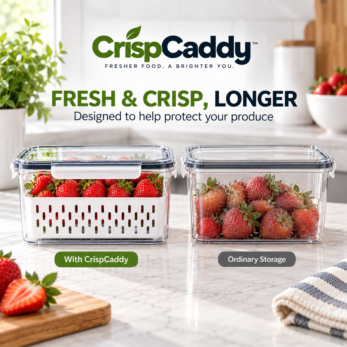 CrispCaddy™ Fresh Produce Storage Containers